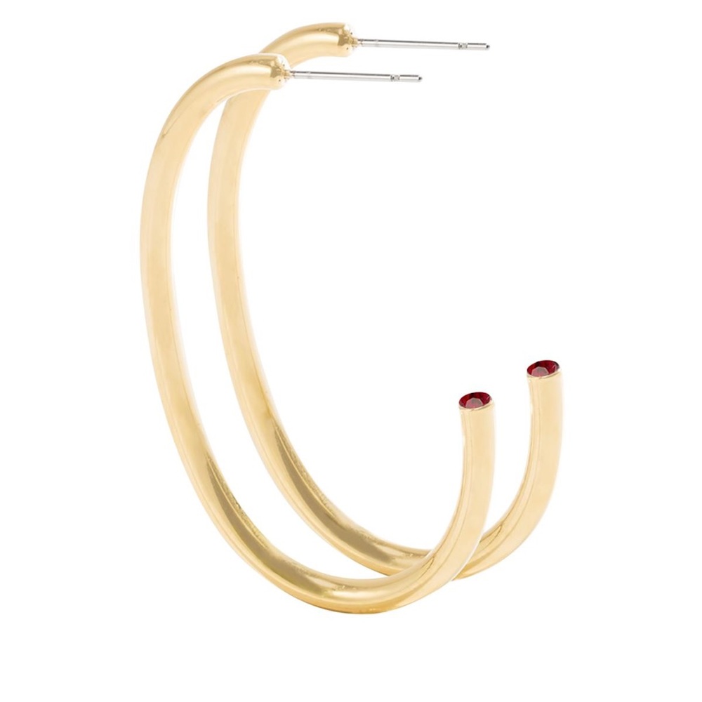 Stella Valle Gold Plated January Birthstone Earrings